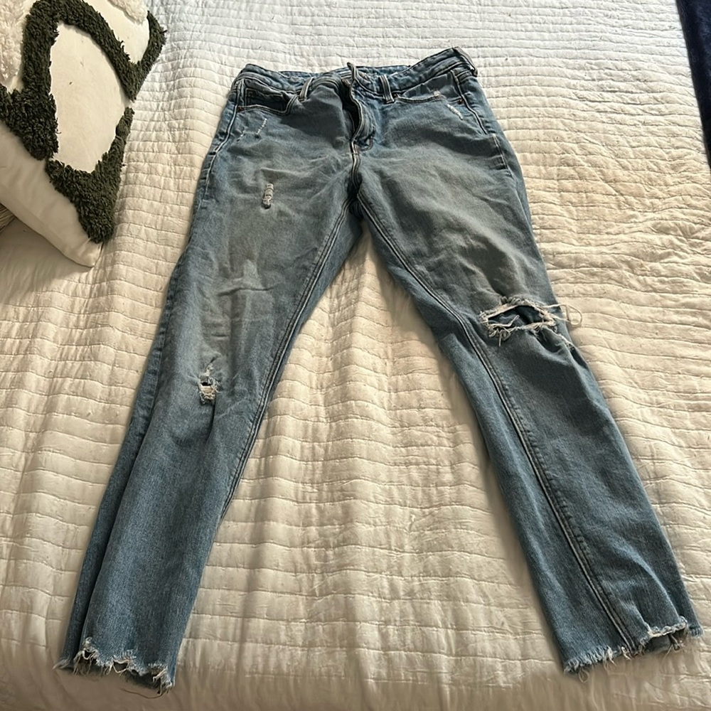 ripped blue jeans